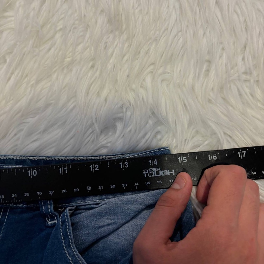 Classic Distressed Flare Jeans - Light Blue - Picture 10 of 12